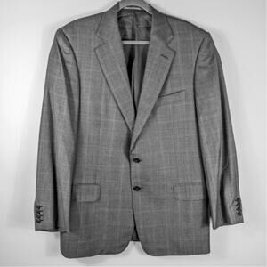 Ermenegildo Zegna 44R Wool Blazer Mens Gray Super 100s Saks Fifth Avenue Lined
